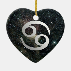 Ornement En Céramique Anniversaire de coeur d'univers de signe d'étoile