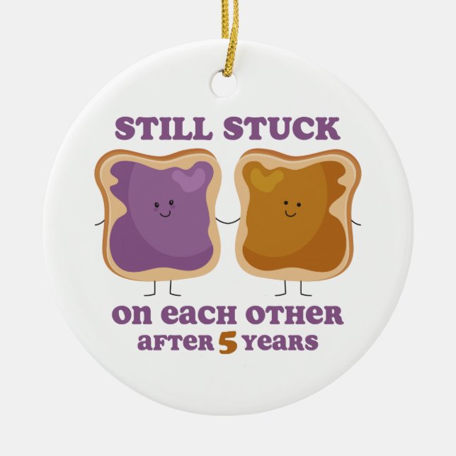 Ornement En Céramique Anniversaire de PBJ 5ème (Devant)