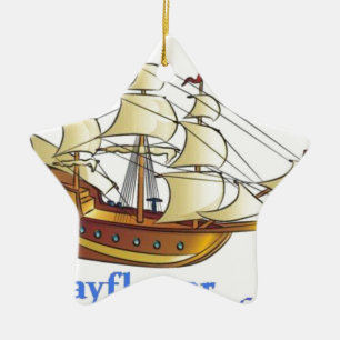 Ornement En Céramique Anniversaire du navire à voile Descendant Mayflowe