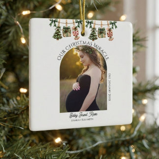 Ornement En Céramique Annonce de grossesse Noël photo d'arche