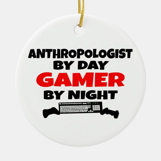 Ornement En Céramique Anthropologue Gamer (Devant)