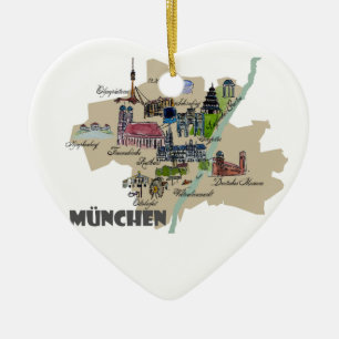 Ornement En Céramique Aperçu de carte de Munich