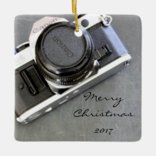 Ornement En Céramique Appareil-photo vintage sur l'ornement de Noël de