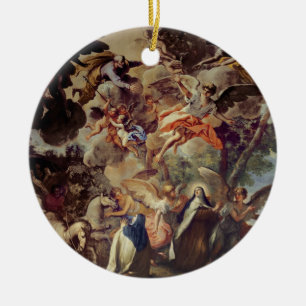 Ornement En Céramique Apparition de St Joseph vers St Theresa