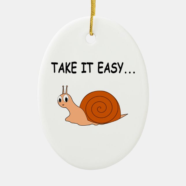 Ornement En Céramique Apportez-le facilement mignon escargot de dessin (Devant)