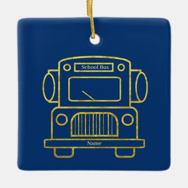 Ornement En Céramique Appréciation du conducteur d'autobus scolaire (Devant)