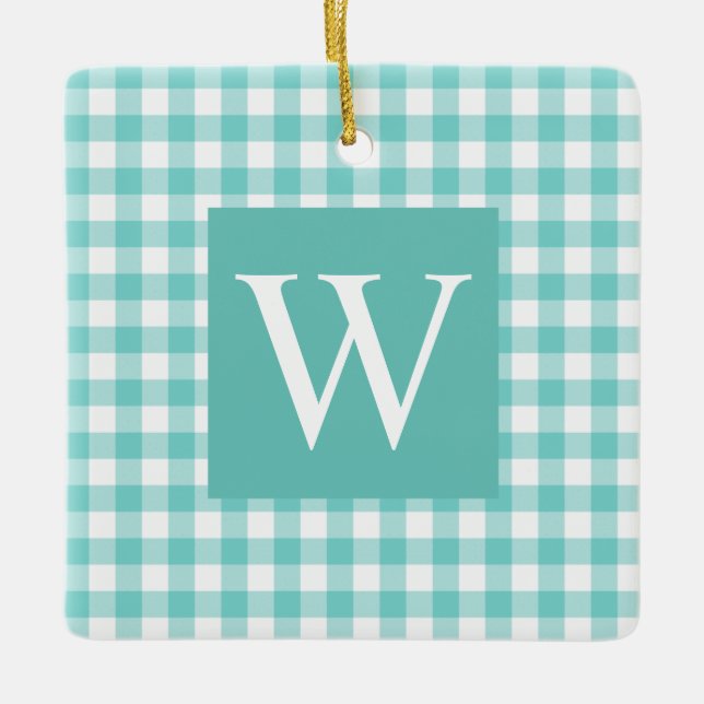 Ornement En Céramique Aqua En vichy vérifier l'ornement initial en céram (Devant)