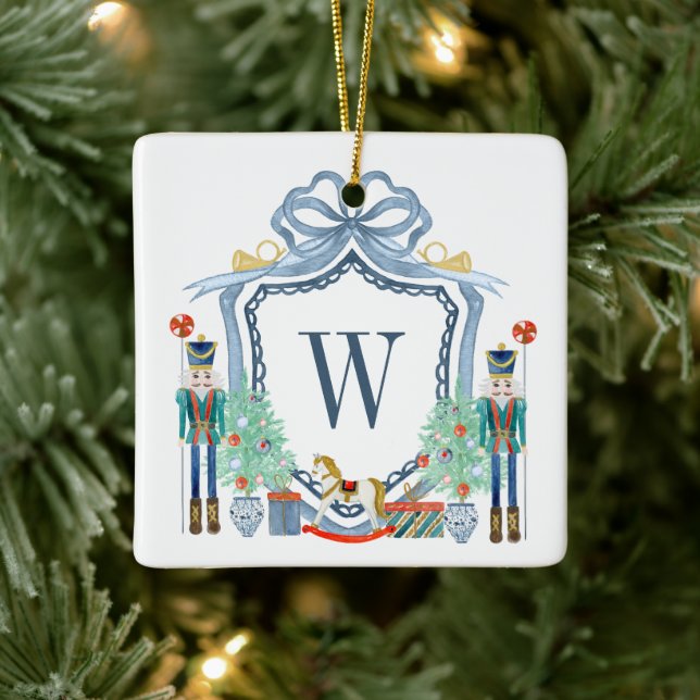 Ornement En Céramique Aquarelle Casse-monogramme Noël (Arbre)