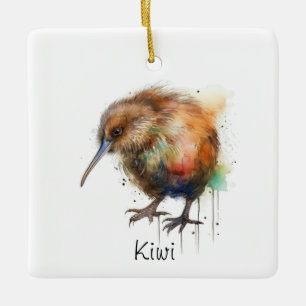 Ornement En Céramique Aquarelle néo-zélandaise Kiwi