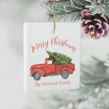 Aquarelle Rouge Camion en céramique