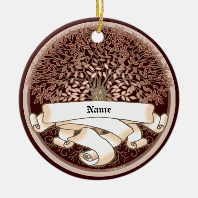 Ornement En Céramique Arbre de famille généalogique (Devant)