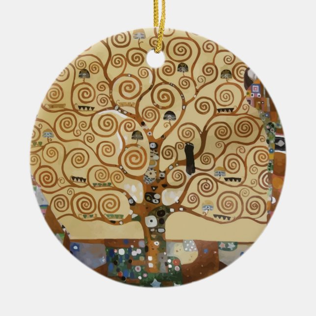 Ornement En Céramique Arbre de Gustav Klimt de la vie (Devant)