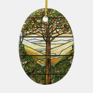 Ornement En Céramique Arbre de la vie/de fenêtre en verre teinté de