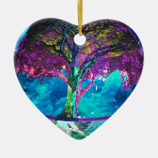 Ornement En Céramique Arbre de méditation de la vie (Devant)