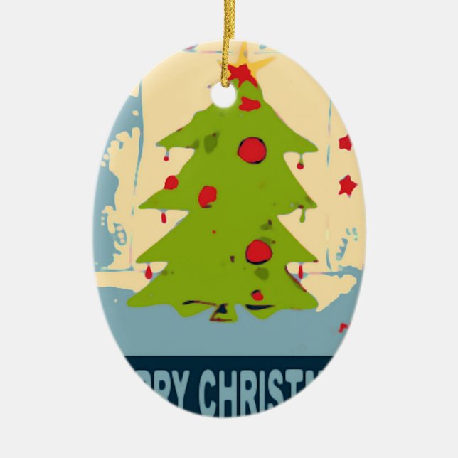 Ornement En Céramique Arbre de Noël (Devant)