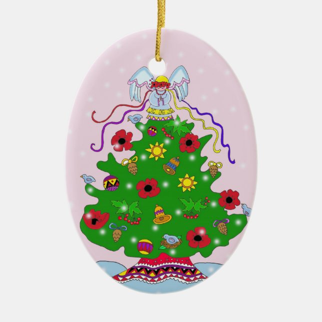 Ornement En Céramique Arbre de Noël (Devant)