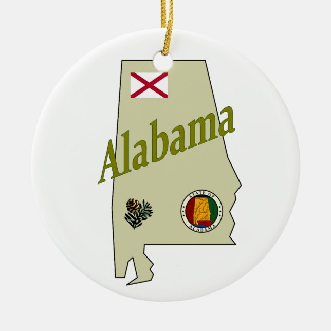 Ornement En Céramique Arbre de Noël de l'Alabama (Devant)