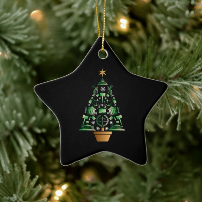 Ornement En Céramique Arbre de Noël de l'avocat du procureur (Arbre)