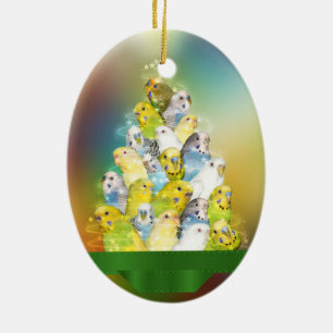 Ornement En Céramique Arbre de Noël de perruche