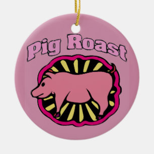 Ornement En Céramique Arbre de Noël du rôti de porc