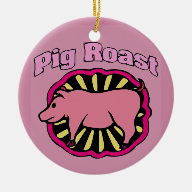 Ornement En Céramique Arbre de Noël du rôti de porc (Devant)