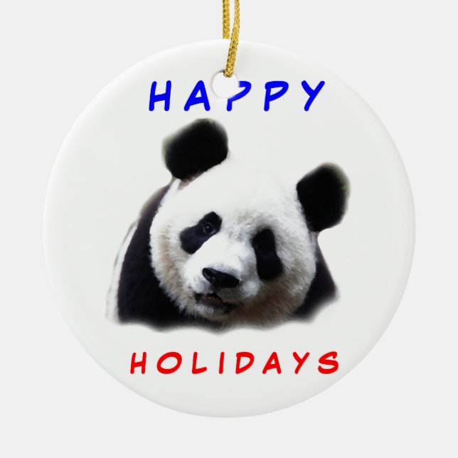 Ornement En Céramique Arbre de Noël Panda (Devant)