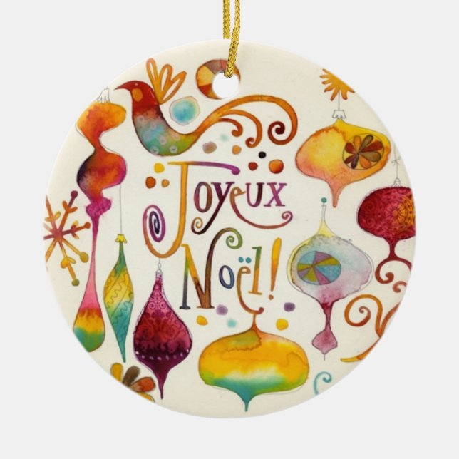 ORNEMENT EN CÉRAMIQUE ARBRE DE NOËL PERSONNALISÉ (Devant)