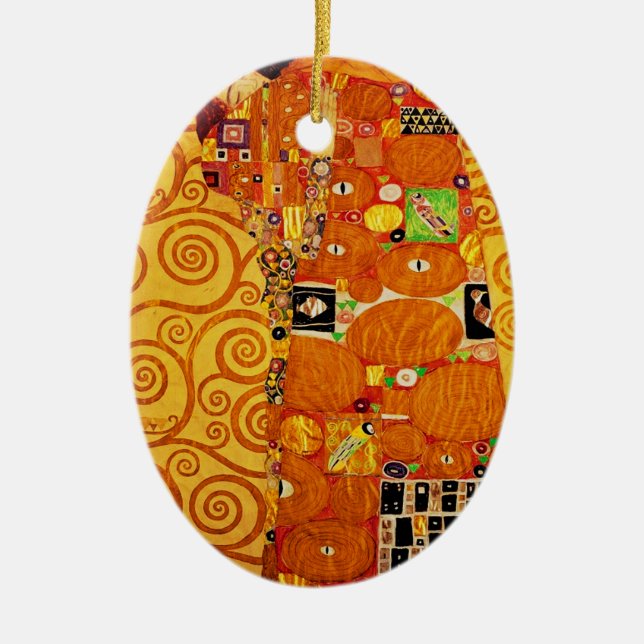 Ornement En Céramique Arbre de vie Gustav Klimt Nouveau (Devant)