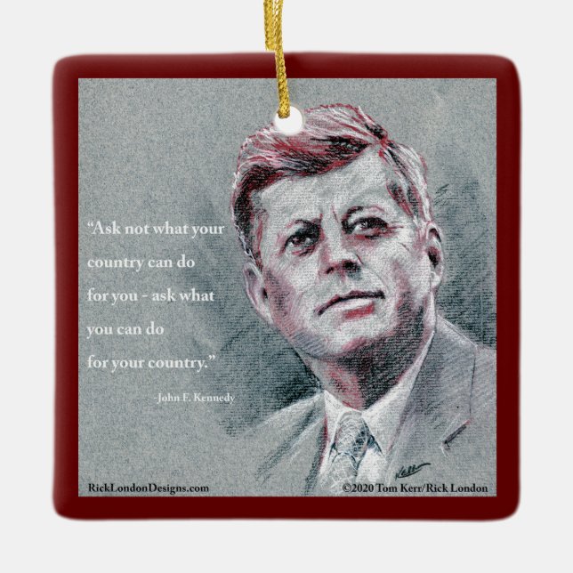 Ornement En Céramique Arbre JFK et Devis (Devant)