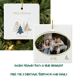 Ornement En Céramique Arbres de Noël blanc vert rose et or