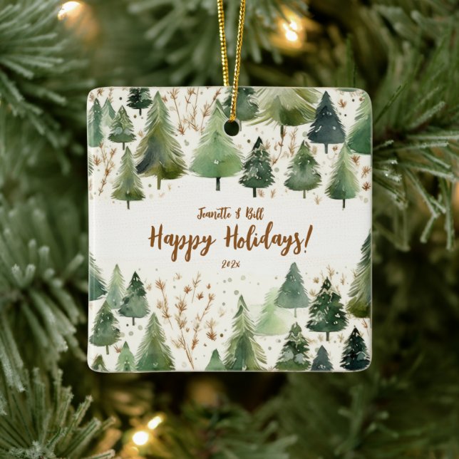 Ornement En Céramique Arbres de Noël Forêt rustique (Arbre)