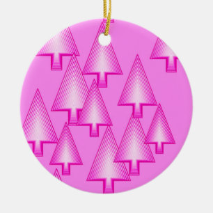 Ornement En Céramique Arbres de Noël métalliques modernes - rose orchidé