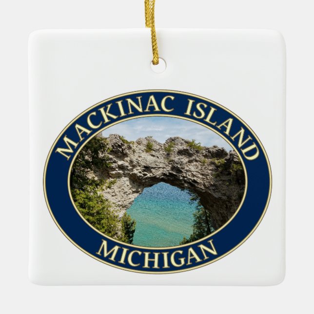 Ornement En Céramique Arch Rock sur l'île Mackinac, Michigan (Devant)