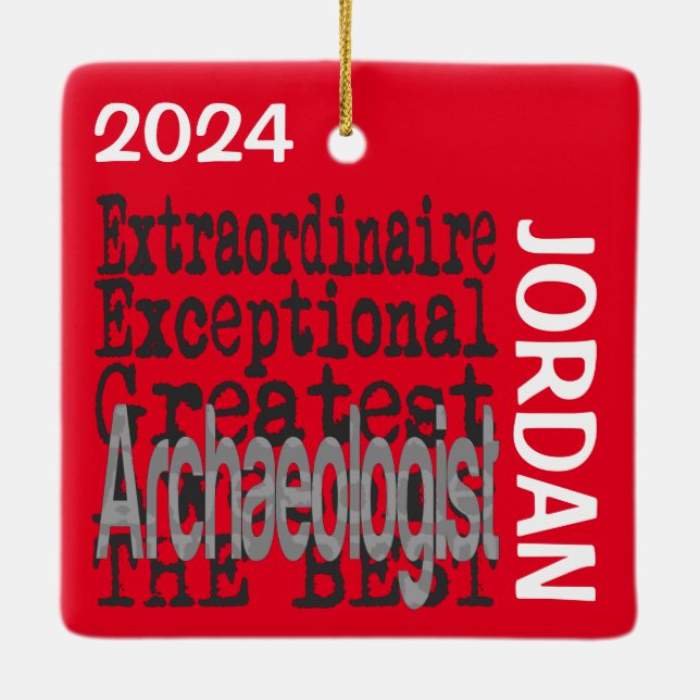 Ornement En Céramique Archéologue Extraordinaire PERSONNALISÉ (Dos)