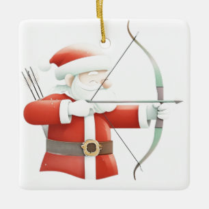 Ornement En Céramique Archer favori Père Noël personnalisé