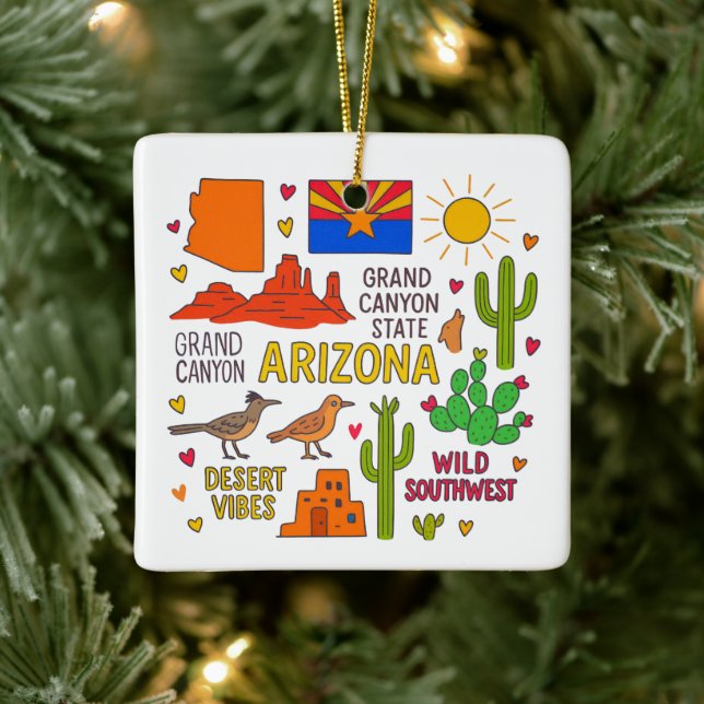 Ornement En Céramique Arizona Custom Family Trip Christmas (Arbre)