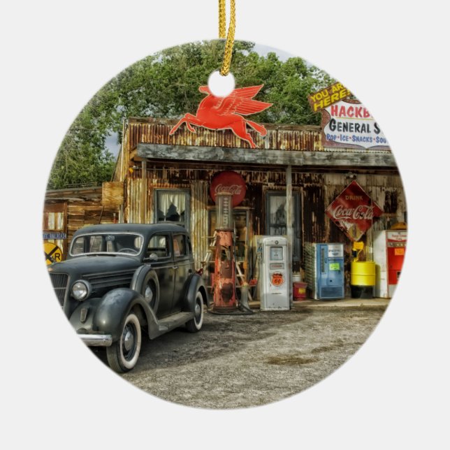 Ornement En Céramique Arizona Route 66 rustique rétro store (Devant)
