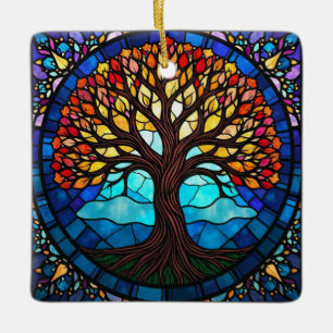 Ornement En Céramique Art de verre coloré, Arbre de Vie en verre coloré
