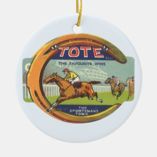 Ornement En Céramique Art d'étiquette de produit vintage, Tote Sportsman