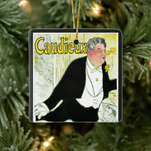 Ornement En Céramique Art Nouveau vintage, Caudieux par Toulouse Lautrec