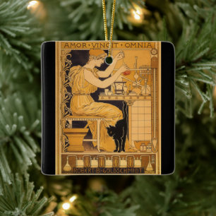 Ornement En Céramique Art Nouveau vintage, l'amour conquiert tous les sc