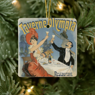 Ornement En Céramique Art Nouveau vintage, Taverne Olympia Restaurant