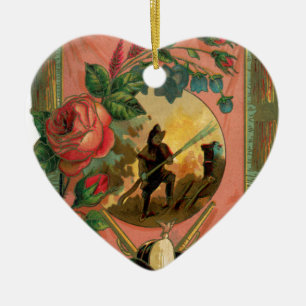 Ornement En Céramique Artwork de pompier vintage des années 1880