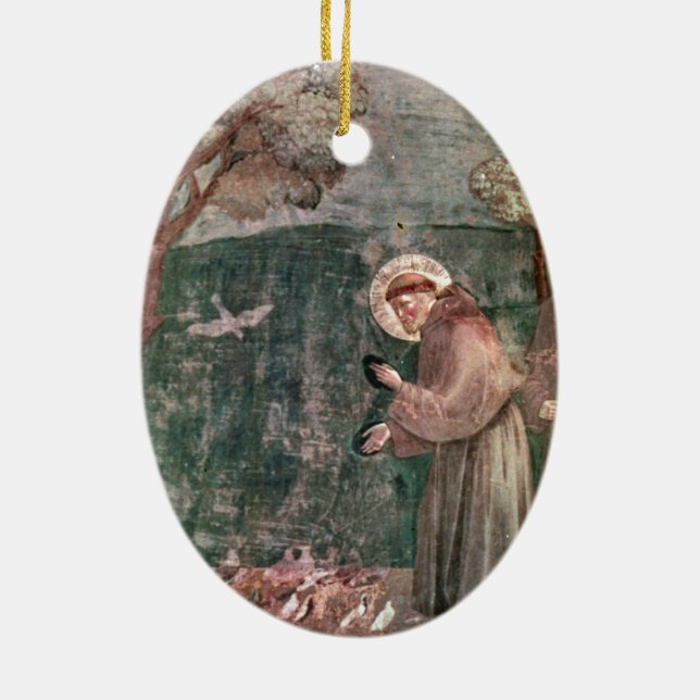 Ornement En Céramique Assisi, le St Francis et les oiseaux (Dos)