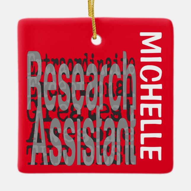 Ornement En Céramique Assistant de recherche Extraordinaire CUSTOM (Devant)