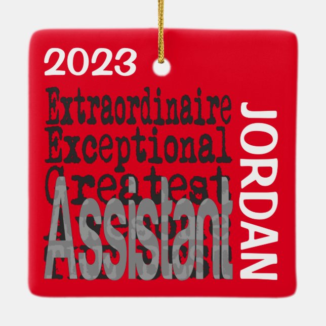 Ornement En Céramique Assistant Extraordinaire PERSONNALISÉ (Dos)