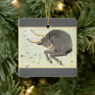 Ornement En Céramique Astrologie Zodiaque vintage Taurus Bull Constellat