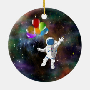 Ornement En Céramique Astronaut avec ballons