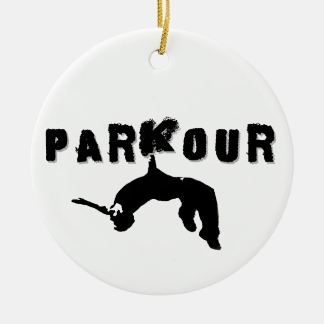 Ornement En Céramique Athlète de Parkour (Devant)