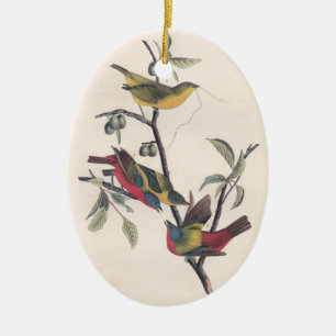 Ornement En Céramique Audubon Peint Bunting Bird Wildlife